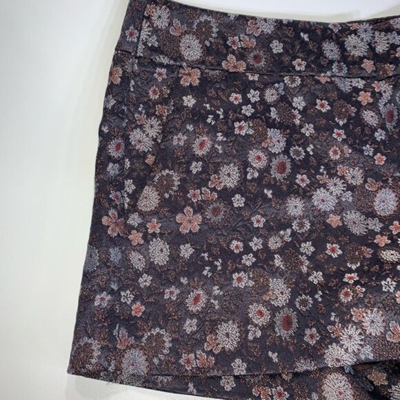 LOFT | Floral Embroidered Shorts Size 2 Summer Purple Pink - Picture 3 of 8